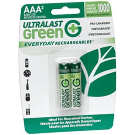 NABC NABC / Saft / Again & Again ULGED2AAA AAA UL Green Pre-Charged Rechargeable NiMH Batteries - 750mAh 2-Pack ULGED2AAA